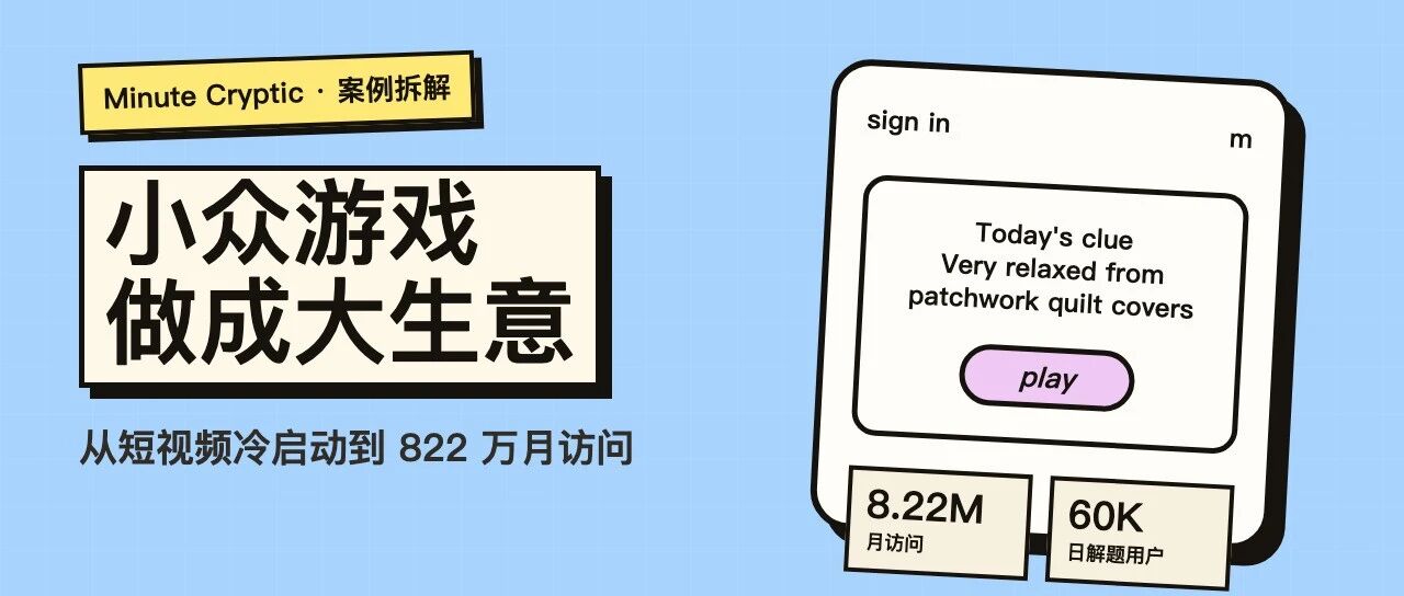 一个填字游戏网站月访问量 822 万,靠短视频冷启动做成了订阅生意